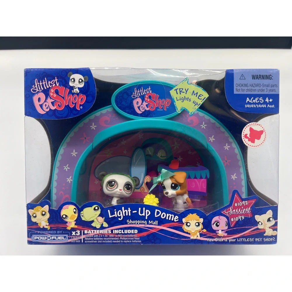 Littlest Pet Shop Hasbro 2008 Light Up Dome Shopping Mall #1092-1093